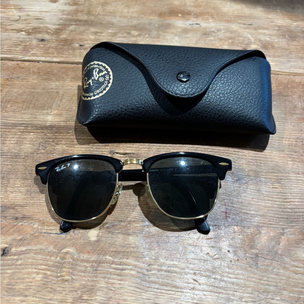 Ray-Ban Clubmaster Black and Gold Sunglasses